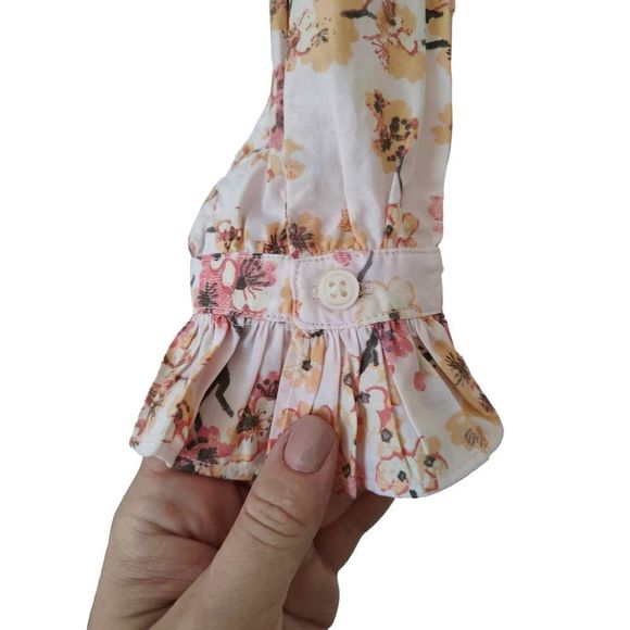 J. Crew Blouse size 00 pink floral button down - Picture 4 of 8